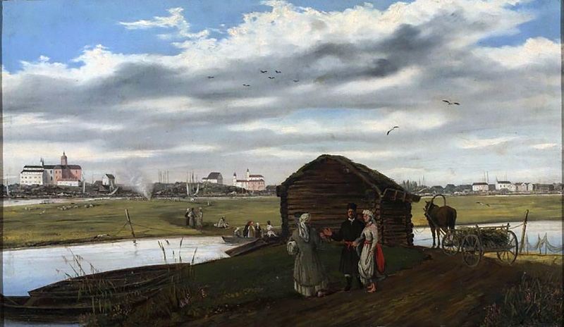 at the ferry on the river pina